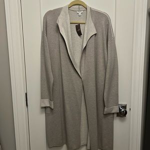 NWT, J Jill Women's long cardigan, Size L, Dove Gray